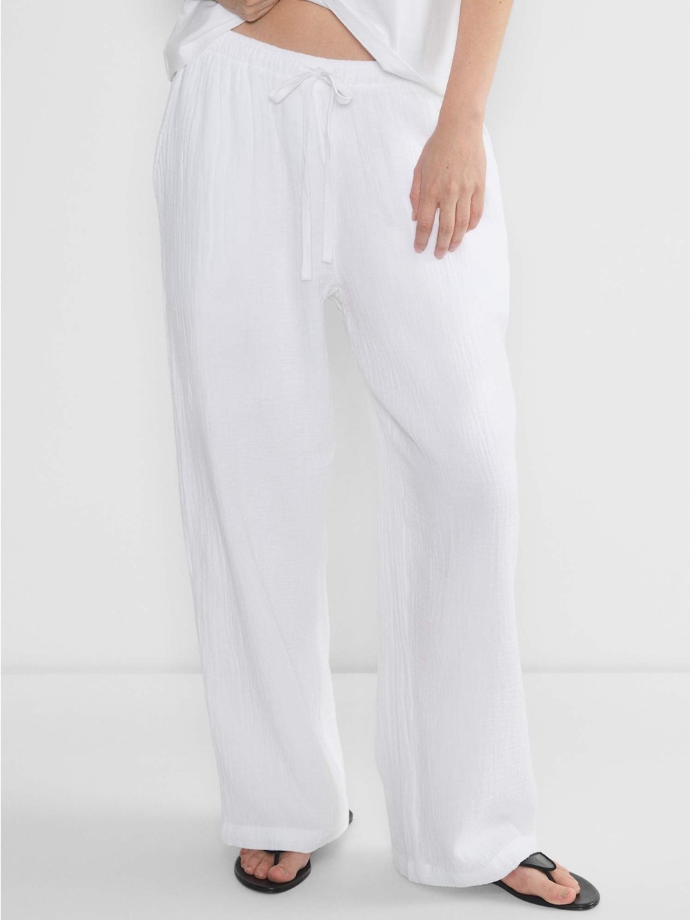 Aritizia Little Moon White Sail Pant 100% Organic cotton wide-leg pants xxs xs